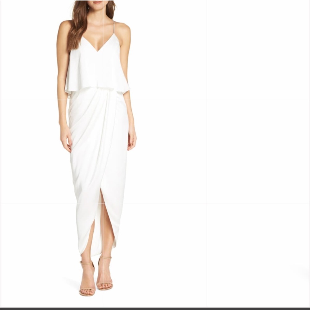 NWT Shona Joy Luxe Frill Tulip Hem Maxi Dress